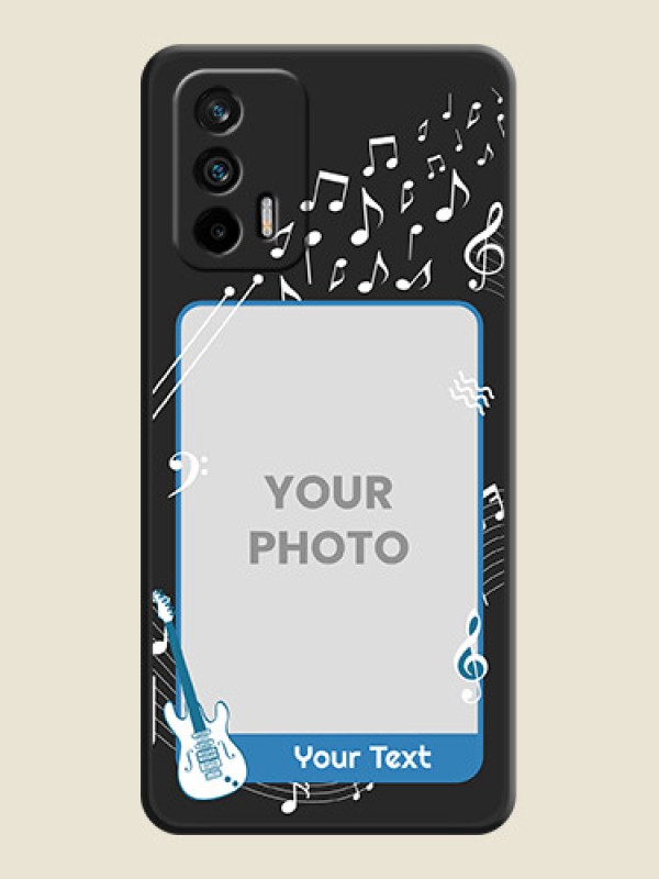 Custom Musical Theme Design with Text on Photo on Space Black Soft Matte Mobile Case - Realme X7 Max 5G - alternate view