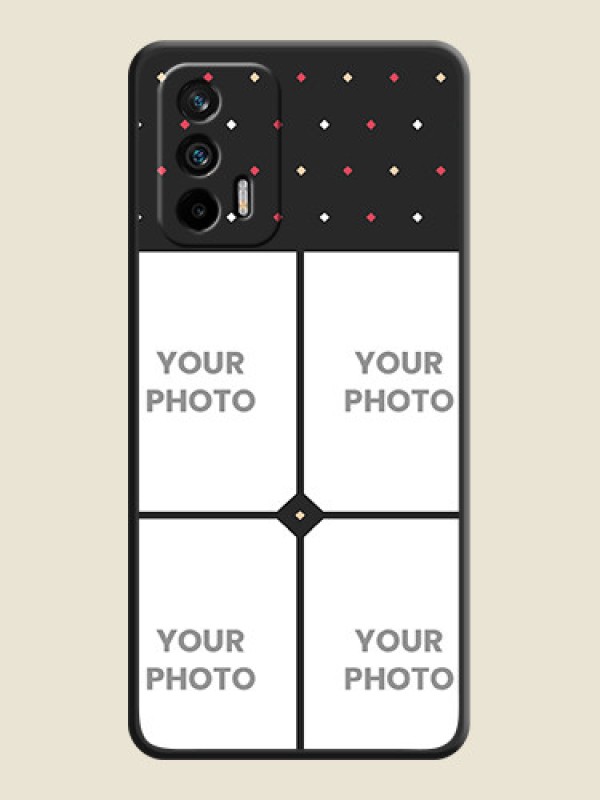 Custom Multicolor Dotted Pattern with 4 Image Holder on Space Black Custom Soft Matte Phone Cases - Realme X7 Max 5G - alternate view