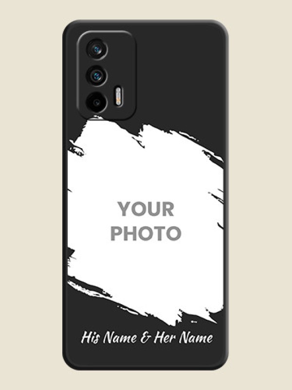 Custom Grunge Brush Strokes on Photo on Space Black Soft Matte Back Cover - Realme X7 Max 5G - alternate view
