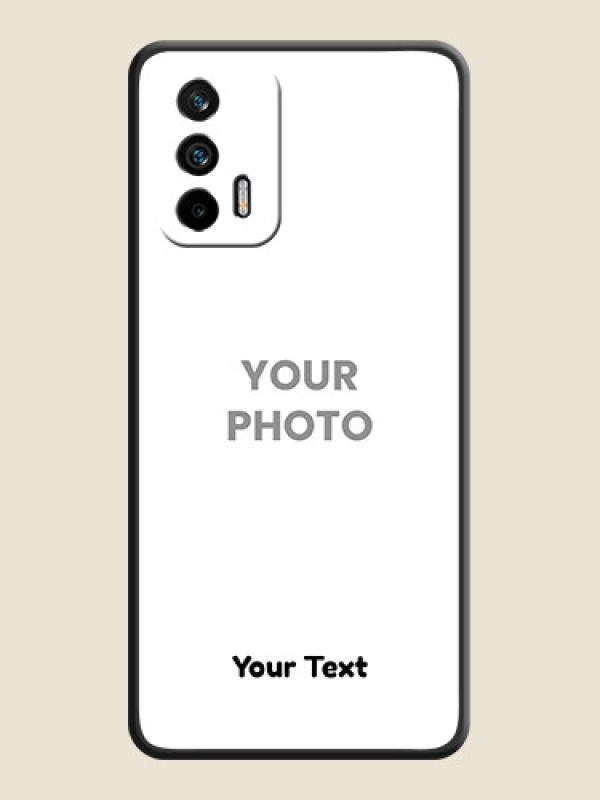Custom Full Single Pic Upload With Text On Space Black Personalized Soft Matte Phone Covers -Realme X7 Max 5G - alternate view