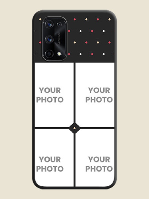 Custom Multicolor Dotted Pattern with 4 Image Holder on Space Black Custom Soft Matte Phone Cases - Realme X7 Pro - alternate view