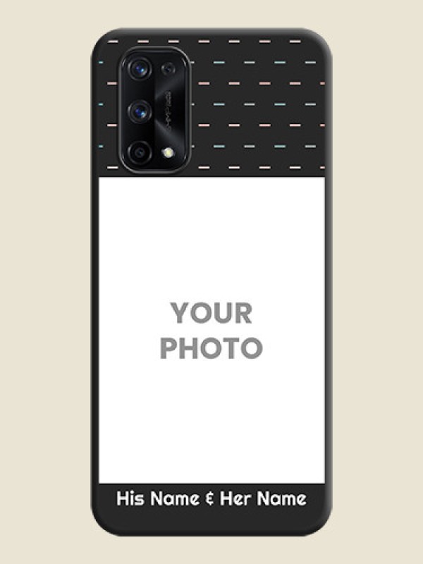 Custom Line Pattern Design with Text on Space Black Custom Soft Matte Phone Back Cover - Realme X7 Pro - alternate view