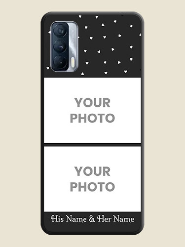 Custom Miniature Love Symbols with Name on Space Black Custom Soft Matte Back Cover - Realme X7 - alternate view