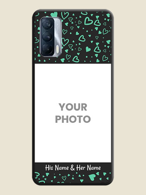 Custom Sea Green Indefinite Love Pattern on Photo on Space Black Soft Matte Mobile Cover - Realme X7 - alternate view
