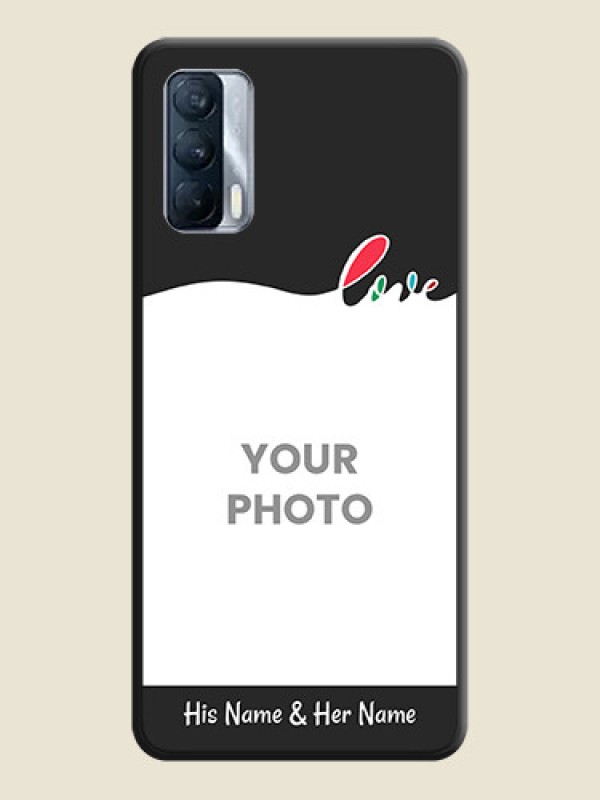 Custom Fall in Love Pattern with Picture on Photo on Space Black Soft Matte Mobile Case - Realme X7 - alternate view
