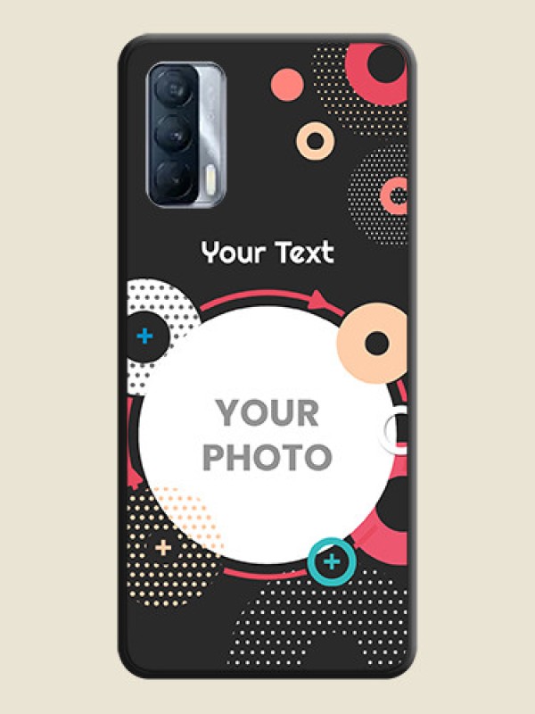 Custom Multicoloured Round Image on Personalised Space Black Soft Matte Cases - Realme X7 - alternate view