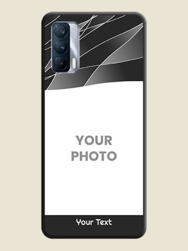 Custom Mixed Wave Lines on Photo on Space Black Soft Matte Mobile Cover - Realme X7 - alternate view