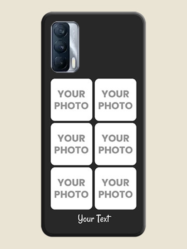 Custom Floral Art with 6 Image Holder on Photo on Space Black Soft Matte Mobile Case - Realme X7 - alternate view