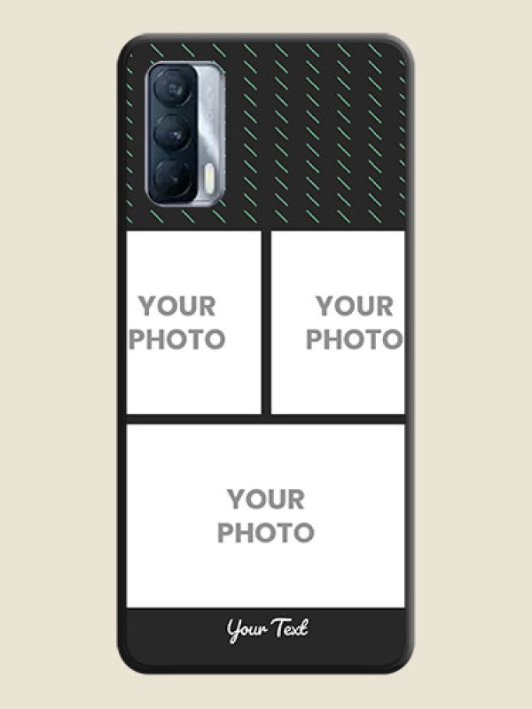 Custom Cross Dotted Pattern with 2 Image Holder  on Personalised Space Black Soft Matte Cases - Realme X7 - alternate view