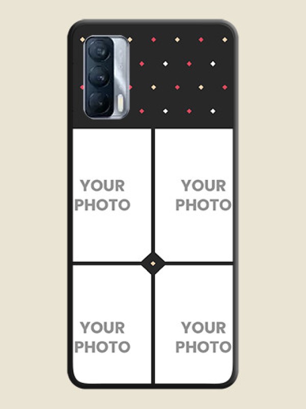 Custom Multicolor Dotted Pattern with 4 Image Holder on Space Black Custom Soft Matte Phone Cases - Realme X7 - alternate view