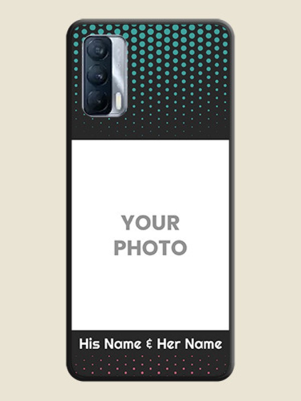 Custom Faded Dots with Grunge Photo Frame and Text on Space Black Custom Soft Matte Phone Cases - Realme X7 - alternate view