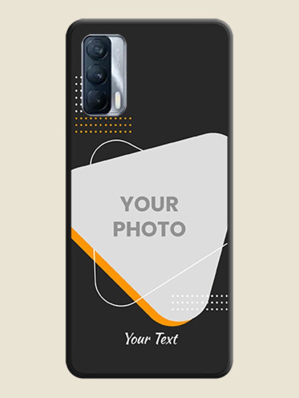 Custom Yellow Triangle on Photo on Space Black Soft Matte Phone Cover - Realme X7 - alternate view