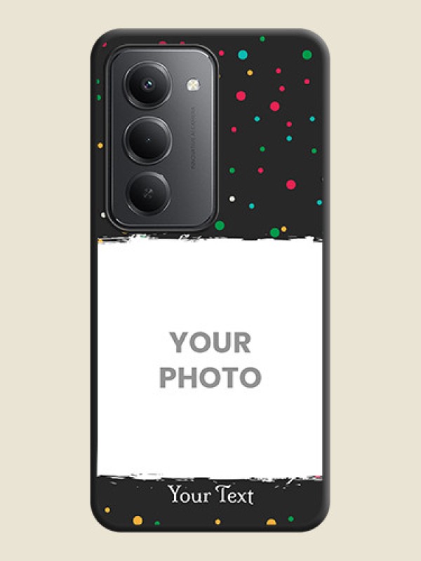 Custom Multicolor Dotted Pattern with Text On Space Black Custom Soft Matte Mobile Back Cover - Redmi 15 5G - alternate view
