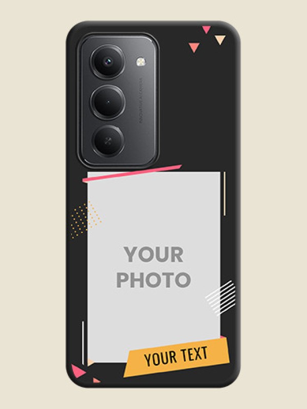 Custom Photo Frame with Triangle Small Dots on Photo On Space Black Custom Soft Matte Mobile Back Cover - Redmi 15 5G - alternate view