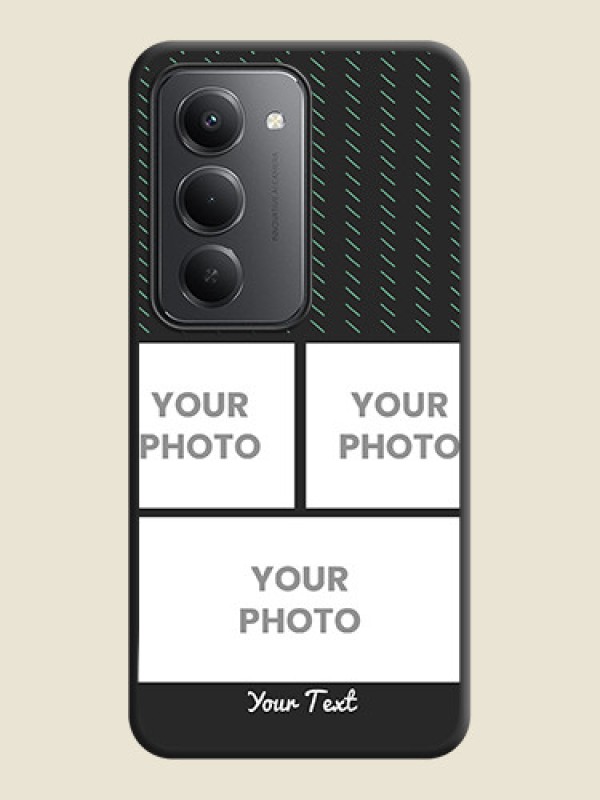 Custom Cross Dotted Pattern with 2 Image Holder On Space Black Custom Soft Matte Mobile Back Cover - Redmi 15 5G - alternate view
