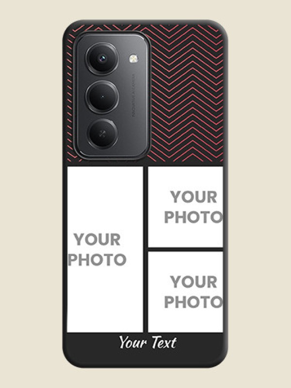 Custom Wave Pattern with 3 Image Holder On Space Black Custom Soft Matte Mobile Back Cover - Redmi 15 5G - alternate view