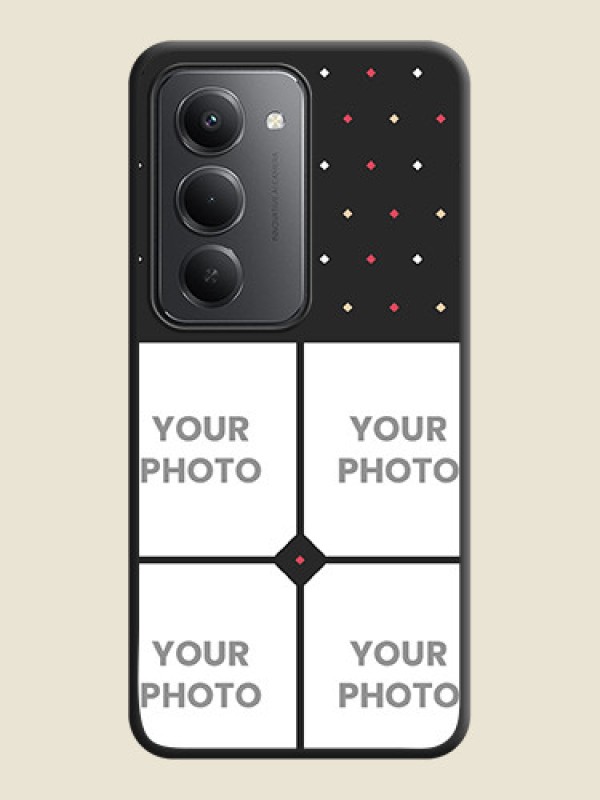 Custom Multicolor Dotted Pattern with 4 Image Holder On Space Black Custom Soft Matte Mobile Back Cover - Redmi 15 5G - alternate view