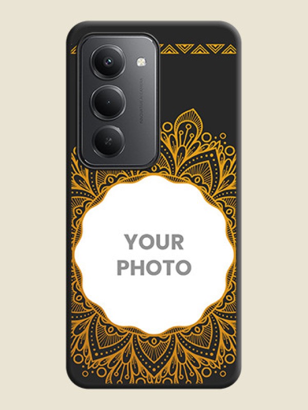Custom Round Image with Floral Design On Space Black Custom Soft Matte Mobile Back Cover - Redmi 15 5G - alternate view