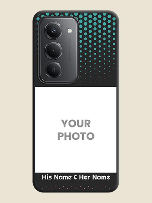 Custom Faded Dots with Grunge Photo Frame and Text On Space Black Custom Soft Matte Mobile Back Cover - Redmi 15 5G - alternate view