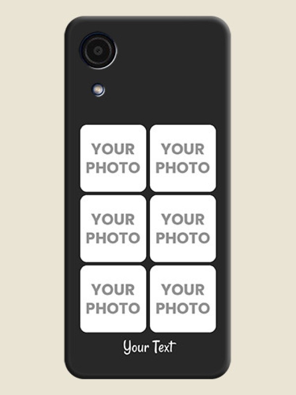 Custom Floral Art with 6 Image Holder on Photo on Space Black Soft Matte Mobile Case - Galaxy A03 Core - alternate view
