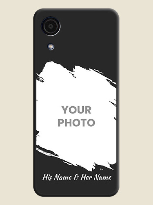 Custom Grunge Brush Strokes on Photo on Space Black Soft Matte Back Cover - Galaxy A03 Core - alternate view