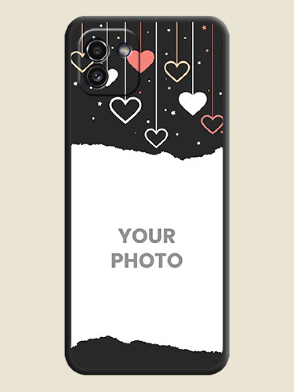 Custom Love Hangings with Splash Wave Picture on Space Black Custom Soft Matte Phone Back Cover - Galaxy A03 - alternate view