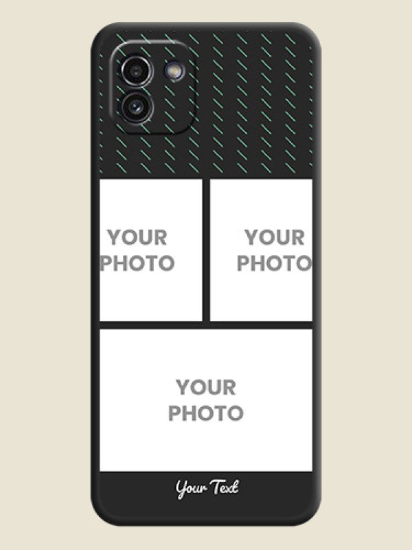 Custom Cross Dotted Pattern with 2 Image Holder  on Personalised Space Black Soft Matte Cases - Galaxy A03 - alternate view