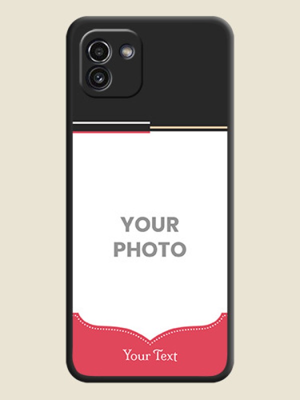 Custom Classic Plain Design with Name on Photo on Space Black Soft Matte Phone Cover - Galaxy A03 - alternate view
