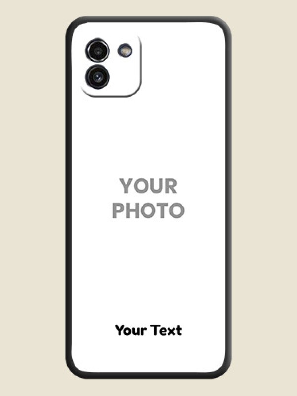 Custom Full Single Pic Upload With Text On Space Black Personalized Soft Matte Phone Covers -Samsung Galaxy A03 - alternate view