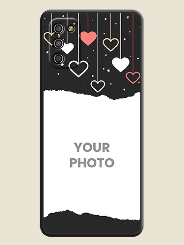 Custom Love Hangings with Splash Wave Picture on Space Black Custom Soft Matte Phone Back Cover - Galaxy A03s - alternate view