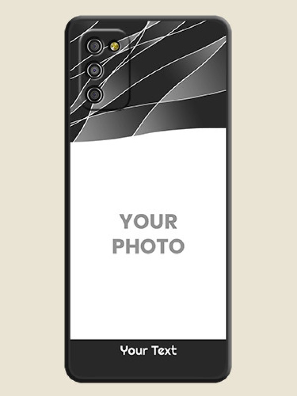 Custom Mixed Wave Lines on Photo on Space Black Soft Matte Mobile Cover - Galaxy A03s - alternate view