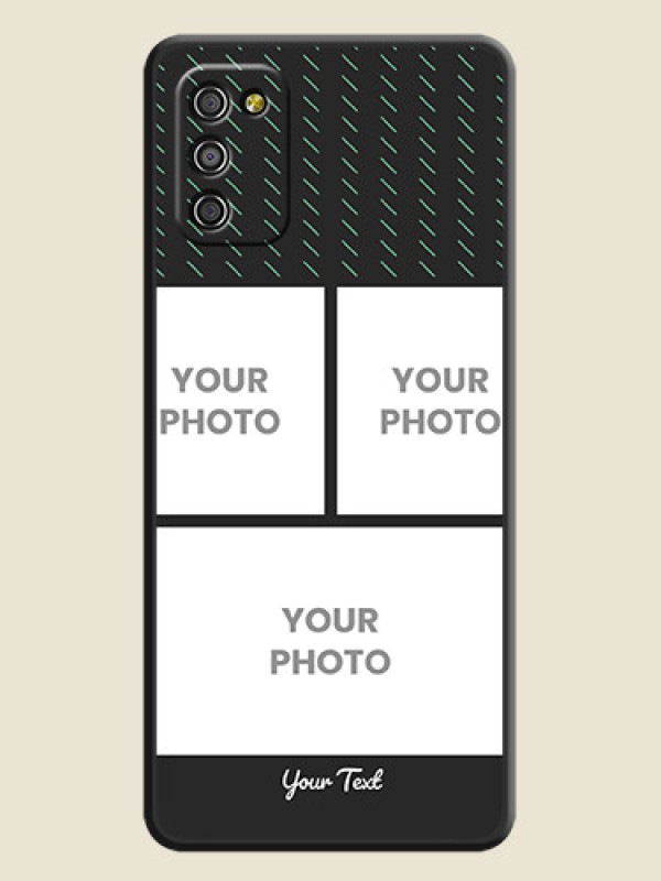 Custom Cross Dotted Pattern with 2 Image Holder  on Personalised Space Black Soft Matte Cases - Galaxy A03s - alternate view