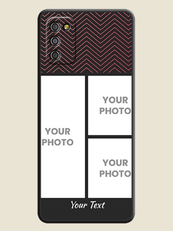 Custom Wave Pattern with 3 Image Holder on Space Black Custom Soft Matte Back Cover - Galaxy A03s - alternate view