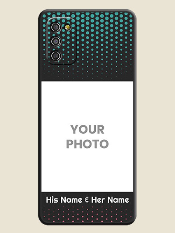 Custom Faded Dots with Grunge Photo Frame and Text on Space Black Custom Soft Matte Phone Cases - Galaxy A03s - alternate view
