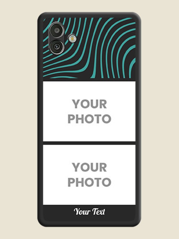 Custom Wave Pattern with 2 Image Holder on Space Black Personalized Soft Matte Phone Covers - Samsung Galaxy A04 - alternate view