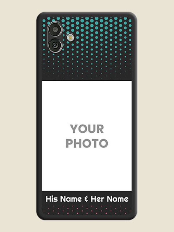 Custom Faded Dots with Grunge Photo Frame and Text on Space Black Custom Soft Matte Phone Cases - Samsung Galaxy A04 - alternate view