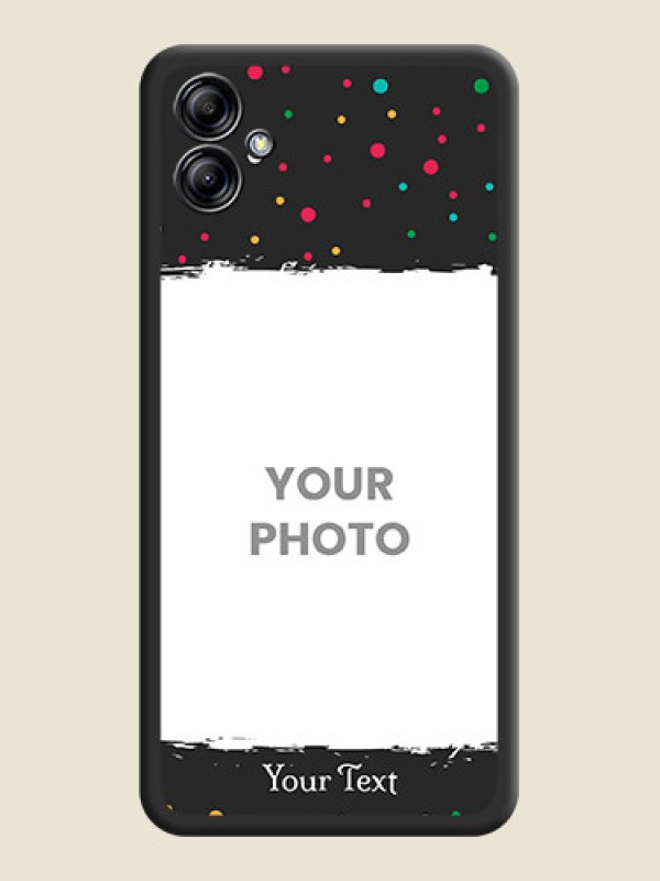 Custom Multicolor Dotted Pattern with Text on Space Black Custom Soft Matte Phone Back Cover - Samsung Galaxy A04e - alternate view