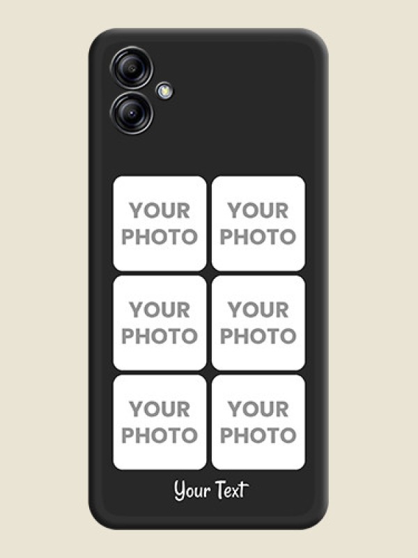 Custom Floral Art with 6 Image Holder on Photo on Space Black Soft Matte Mobile Case - Samsung Galaxy A04e - alternate view