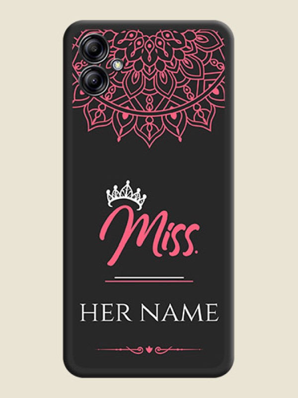 Custom Mrs Name with Floral Design on Space Black Personalized Soft Matte Phone Covers - Samsung Galaxy A04e - alternate view