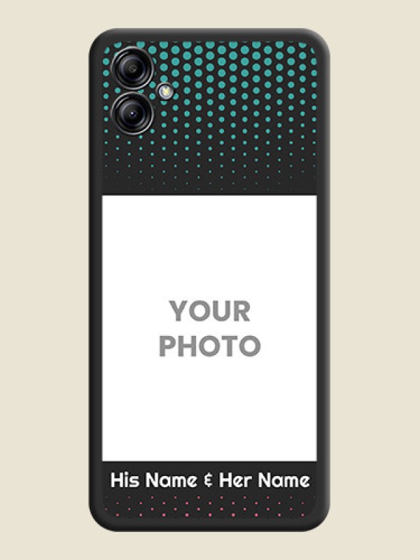 Custom Faded Dots with Grunge Photo Frame and Text on Space Black Custom Soft Matte Phone Cases - Samsung Galaxy A04e - alternate view