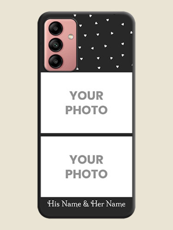 Custom Miniature Love Symbols with Name on Space Black Custom Soft Matte Back Cover - Galaxy A04s - alternate view