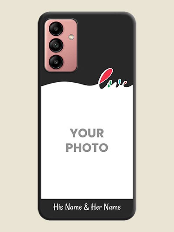 Custom Fall in Love Pattern with Picture on Photo on Space Black Soft Matte Mobile Case - Galaxy A04s - alternate view
