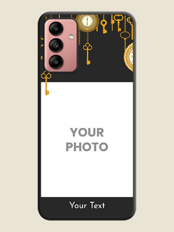 Custom Decorative Design with Text on Space Black Custom Soft Matte Back Cover - Galaxy A04s - alternate view