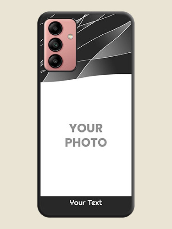 Custom Mixed Wave Lines on Photo on Space Black Soft Matte Mobile Cover - Galaxy A04s - alternate view