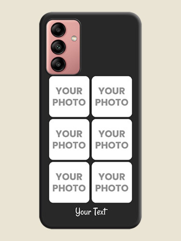 Custom Floral Art with 6 Image Holder on Photo on Space Black Soft Matte Mobile Case - Galaxy A04s - alternate view