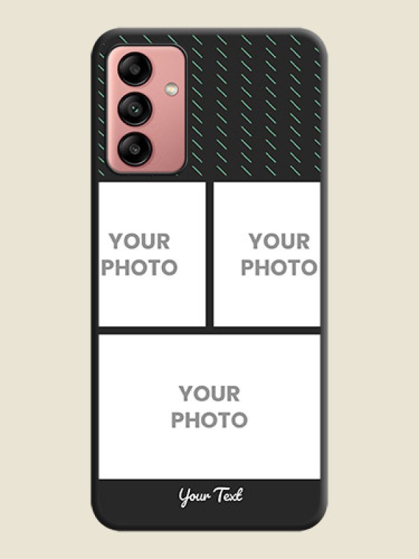Custom Cross Dotted Pattern with 2 Image Holder  on Personalised Space Black Soft Matte Cases - Galaxy A04s - alternate view