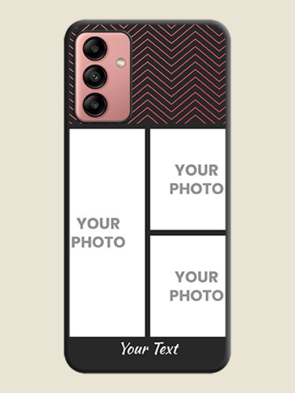 Custom Wave Pattern with 3 Image Holder on Space Black Custom Soft Matte Back Cover - Galaxy A04s - alternate view