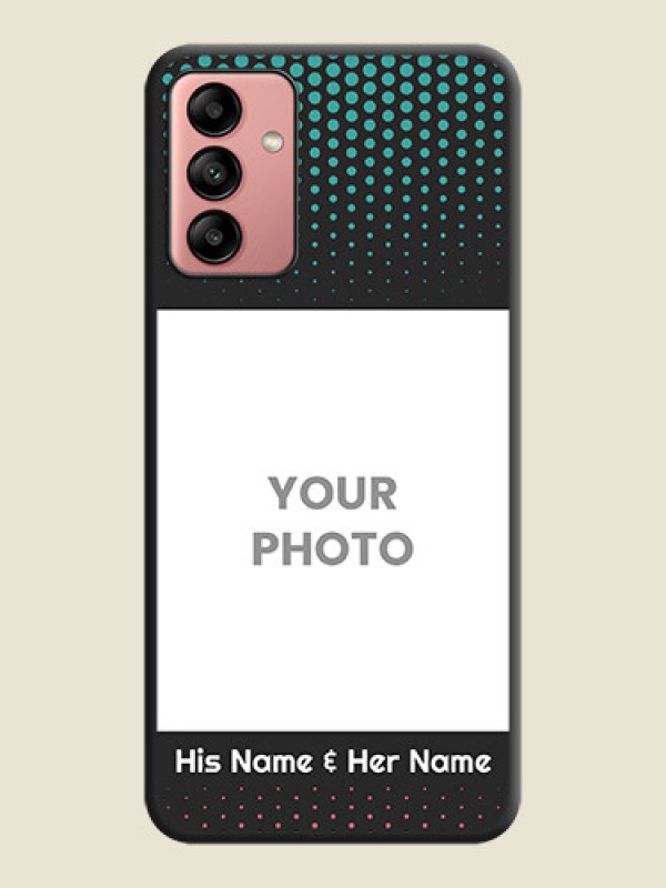 Custom Faded Dots with Grunge Photo Frame and Text on Space Black Custom Soft Matte Phone Cases - Galaxy A04s - alternate view