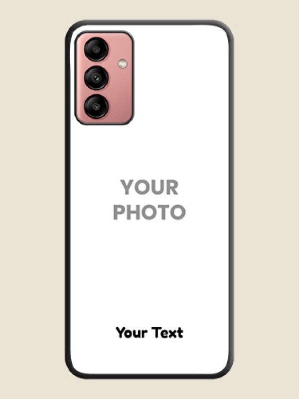 Custom Full Single Pic Upload With Text On Space Black Personalized Soft Matte Phone Covers -Samsung Galaxy A04S - alternate view