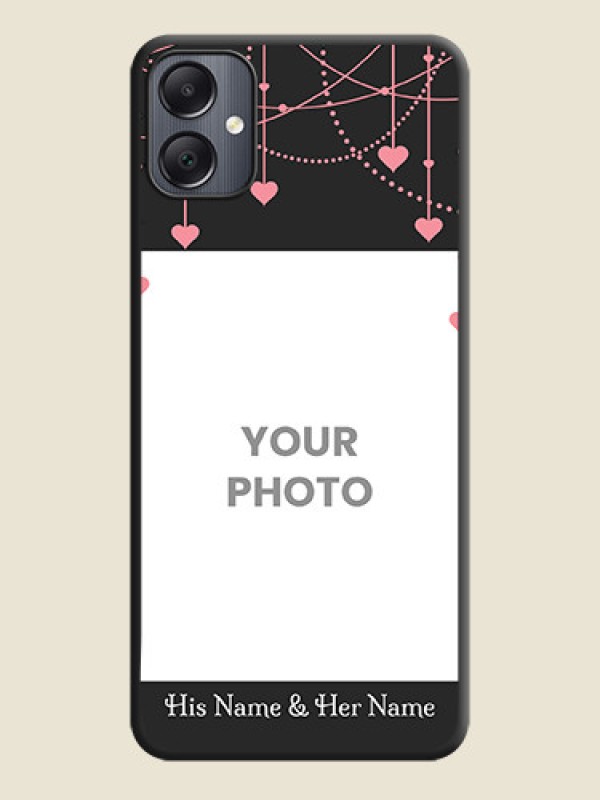 Custom Pink Love Hangings with Text On Space Black Custom Soft Matte Mobile Back Cover - Galaxy A05 - alternate view